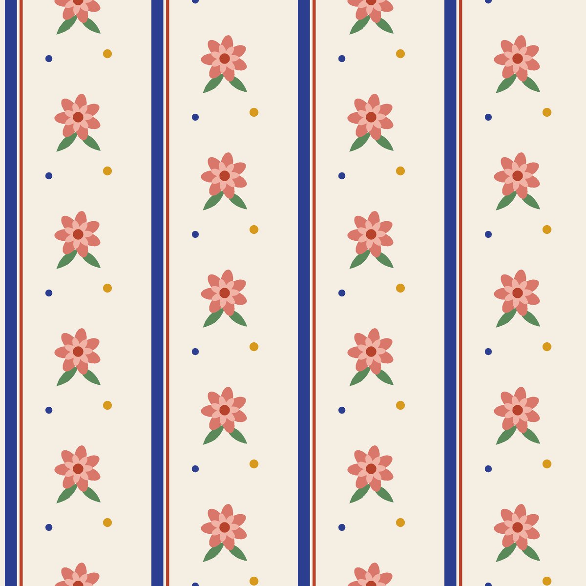 Heritage Chintz Stripe — seamless pattern, single repeat