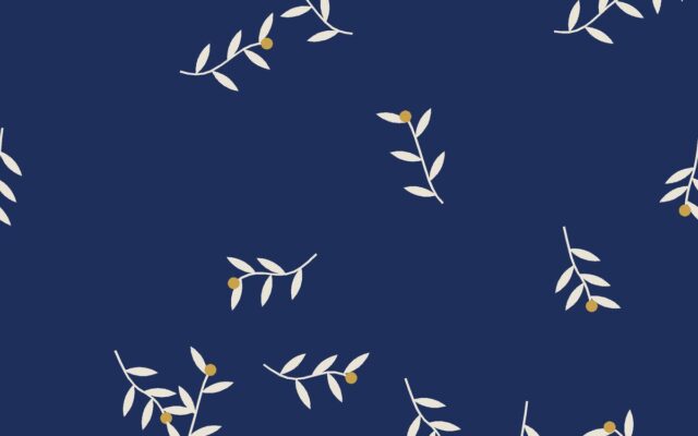 Indigo Botanical Trail — seamless pattern repeat