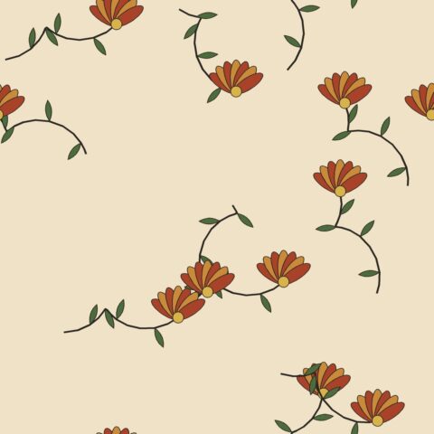 Lotus Vine (Kalamkari-inspired) — seamless pattern preview