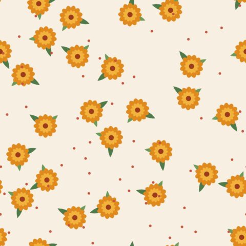 Marigold Garden — seamless pattern preview