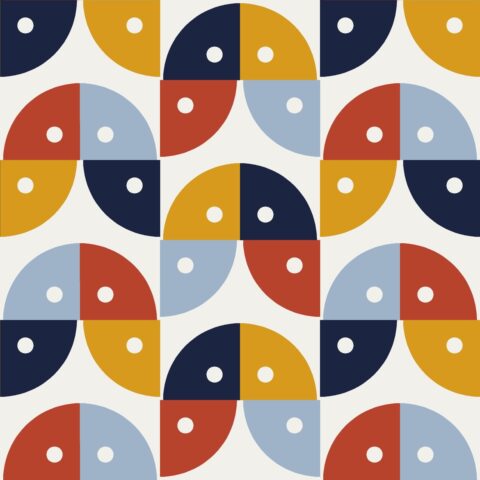 Modern Grid Bloom — seamless pattern preview