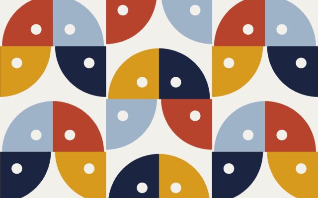 Modern Grid Bloom — seamless pattern repeat