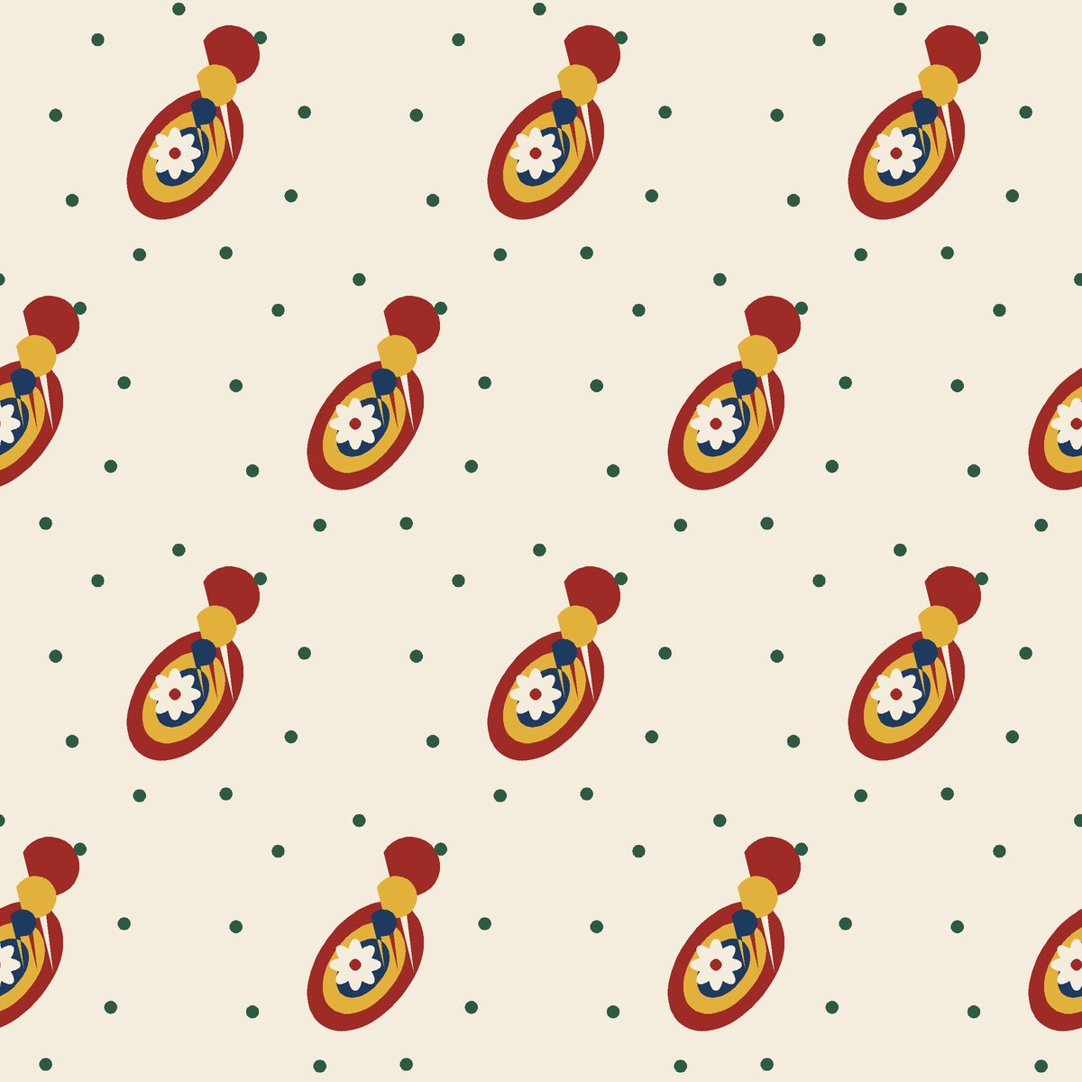 Paisley Procession — seamless pattern, single repeat